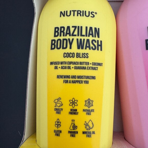 Nutrius Brazilian Body Wash Duo 2-pack - Coco Bliss and Berry Bliss - Picture 6 of 16
